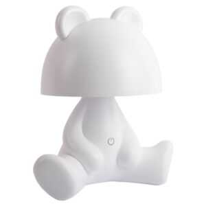 Present time Bílá plastová dětská LED lampa Teddy 27 cm