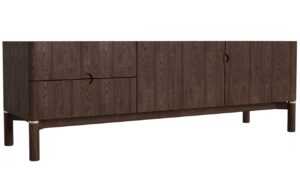 Tmavý dubový TV stolek Unique Furniture Arun 160 x 46 cm