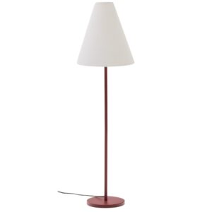 Terakotově červená kovová stojací lampa Kave Home Navat 160 cm