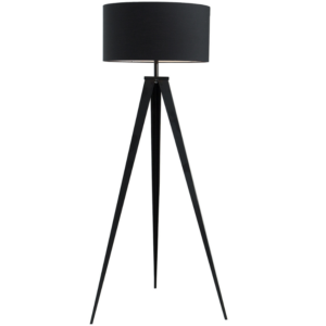 Moebel Living Černá kovová stojací lampa Trok 142 cm